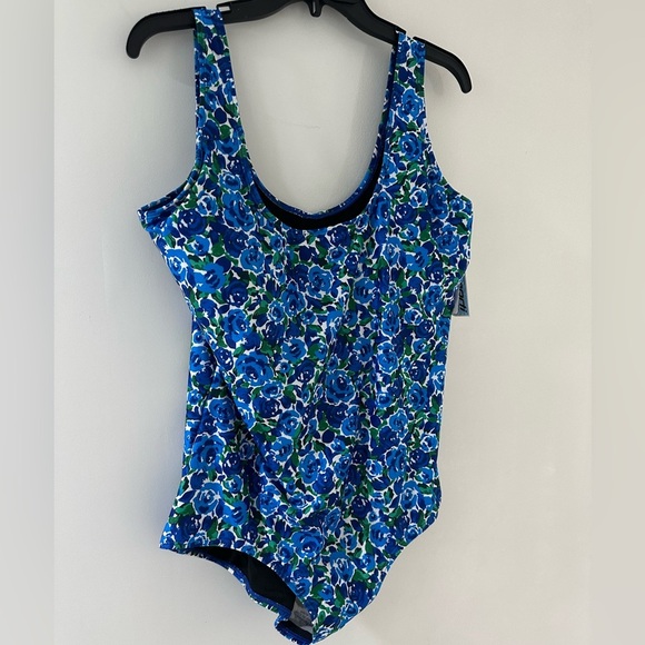 Floral Blue Women's One Piece Swimsuit - Picture 1 of 5